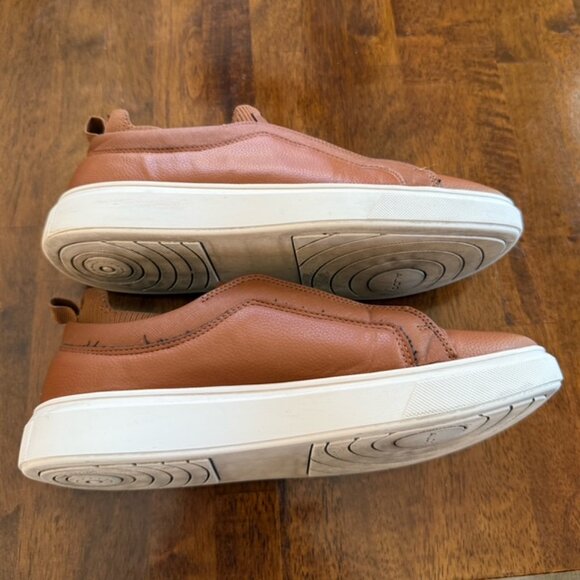 Aldo Brown Leather Sneakers Men’s 9.5 – Slip On Lace Detail Casual Shoes main image 4